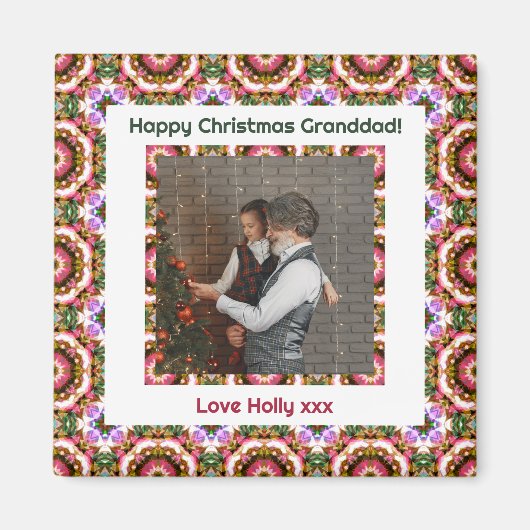 カスタムハッピークリスマスフォト写真記念品 マグネット (正面)