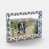 カスタムハッピーグリーンブライトブルークリスマス記念パーティー フォトブロック (左)