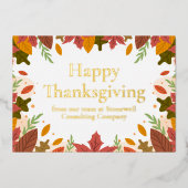 カスタムハッピーサンクスギビングマーケティング金ゴールド 箔シーズンカード (正面)