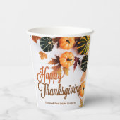 カスタムハッピーサンクスギビング秋会社ディナー 紙コップ (裏面)