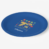 カスタムハッピーセブン誕生日パーティー ペーパープレート (アングル)