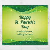 カスタムハッピーセントパトリックの日グリーンスパークルパーティー ビールラベル (シングルラベル)