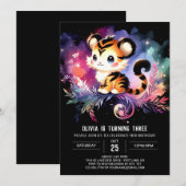 カスタムハッピータイガー誕生日 招待状 (正面/裏面)