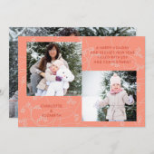 カスタムハッピーニューイヤーの写真グリーティング シーズンカード (正面/裏面)