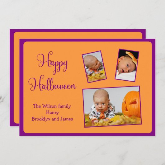 カスタムハッピーハローウィンカード写真の追加 カード (正面/裏面)