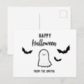 カスタムハッピーハローウィンフレンドリー幽霊 ポストカード (正面/裏面)