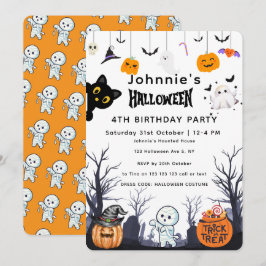 カスタムハッピーハローウィン誕生日 招待状