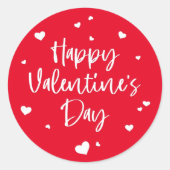 カスタムハッピーバレンタインデークラシックラウンド ラウンドシール (正面)
