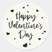 カスタムハッピーバレンタインデークラシックラウンド ラウンドシール (正面)