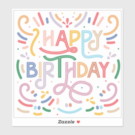 カスタムハッピーバースデーカットビニール シール (シート)