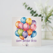 カスタムハッピーバースデーカードバルーンパーティー 招待状 (スタンド正面)