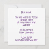 カスタムハッピーバースデーカードバルーンパーティー 招待状 (裏面)