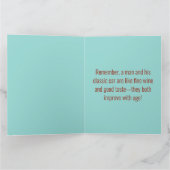 カスタムハッピーバースデークラシック車誕生日 カード (内部)