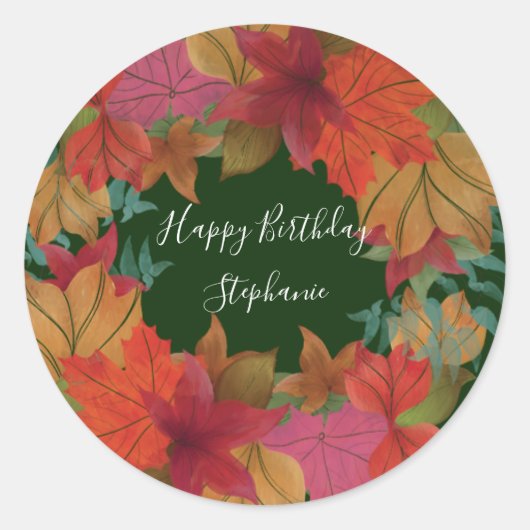 カスタムハッピーバースデーシール ラウンドシール (正面)