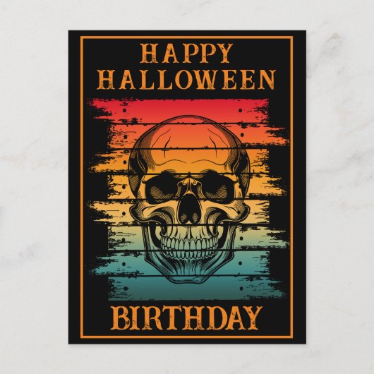 カスタムハッピーバースデーハローウィンパーティお祝い ポストカード (正面)