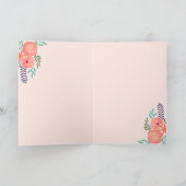 カスタムハッピーバースデーピンクの珊瑚バラ カード (内部)