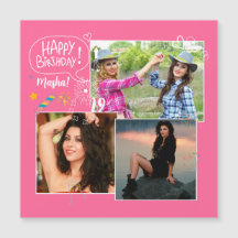 カスタムハッピーバースデーフォトコラージュ磁石