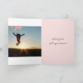 カスタムハッピーバースデーフォトハートピ10代のンク カード (内部)