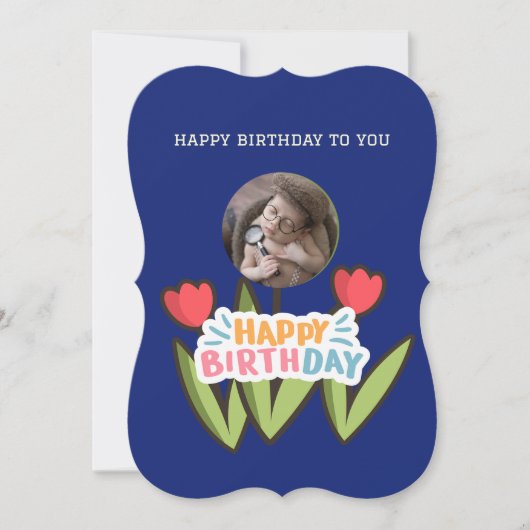 カスタムハッピーバースデーモダン花 (正面)