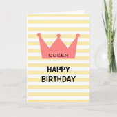 カスタムハッピーバースデーレッドクラウンカード カード (正面)