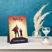 カスタムハッピーファーザーズデイスーパーヒーローカードプラーク フォトプラーク