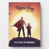 カスタムハッピーファーザーズデイスーパーヒーローカードプラーク フォトプラーク (正面)