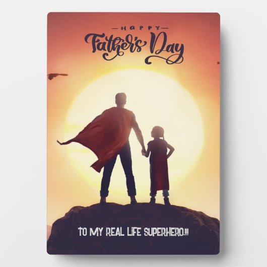 カスタムハッピーファーザーズデイスーパーヒーローカードプラーク フォトプラーク (正面)