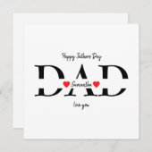 カスタムハッピーファーザーデイフラットカードとキッズ名 (正面/裏面)
