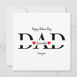 カスタムハッピーファーザーデイフラットカードとキッズ名