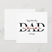 カスタムハッピーファーザーデイフラットカードとキッズ名 (正面/裏面)