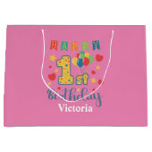 カスタムハッピーファーストバースデーラージ抱き枕 ラージペーパーバッグ (正面)