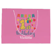 カスタムハッピーファーストバースデーラージ抱き枕 ラージペーパーバッグ (裏面)