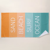 カスタムハッピーブライトサニーサマーストライプパタン ビーチタオル (正面)