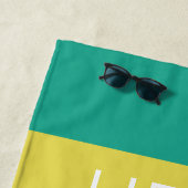 カスタムハッピーブライトサニーサマーストライプパタン ビーチタオル (インサイチュ)