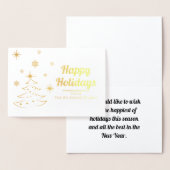 カスタムハッピーホリデイズウィズツリーアンドスノーフレーク 箔カード (ディスプレー)