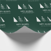 カスタムハッピーホリデイズグリーンフェスティバルスプルース ラッピングペーパー (角)
