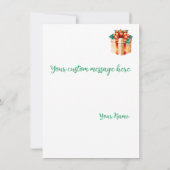 カスタムハッピーホリデイズコージーシーンウォーターカラーカード (裏面)