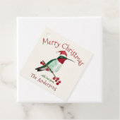 カスタムハッピーホリデイズサンタハミングバードメッセージカード フェイバータグ (インサイチュ)