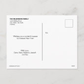 カスタムハッピーホリデイズファミリーフォトレッドクリスマス シーズンポストカード (裏面)