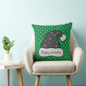 カスタムハッピーホリデーサンタハットグリーンドットパターン クッション (椅子)