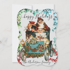 カスタムハッピーホリデーズシック素朴ヴィンテージエフェメラ