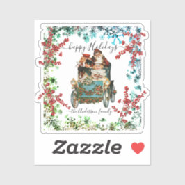 カスタムハッピーホリデーズシック素朴ヴィンテージエフェメラ シール