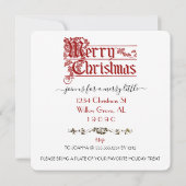 カスタムハッピーホリデーズシック素朴ヴィンテージエフェメラ 招待状 (裏面)