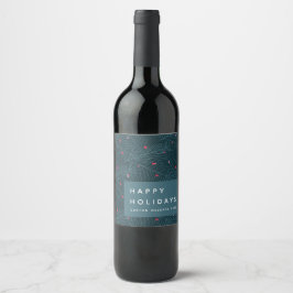 カスタムハッピーホリデーズスプルチェベリーモダン ワインラベル