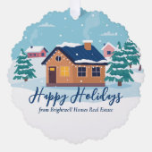カスタムハッピーホリ実在ーズエステート会社ギフト オーナメントカード (正面)