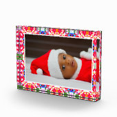 カスタムハッピーレッドブライトグリーンクリスマス フォトブロック (右)