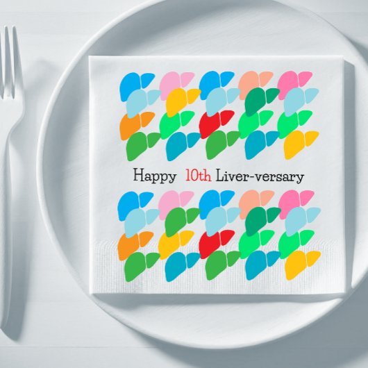 カスタムハッピーレバーサリーパーティー スタンダードカクテルナプキン