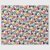 カスタムハッピーヴァレンティネス愛するハートパターン ラッピングペーパー (フラット)