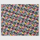 カスタムハッピーヴァレンティネス愛するハートパターン ラッピングペーパー (フラット)