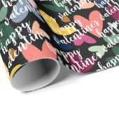 カスタムハッピーヴァレンティネス愛するハートパターン ラッピングペーパー (ロールコーナー)